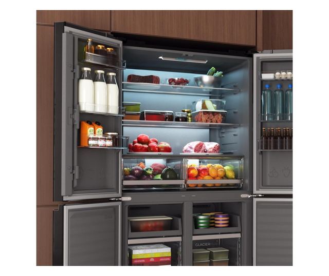 Cecotec Bolero CoolMarket 503L 4-ajtós Side-by-Side hűtőszekrény, fekete