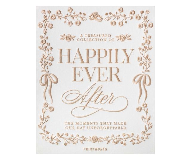 Hímzett fotóalbum, 60 fényképhez 10 x 15 cm, Printworks, Happily Ever After, bézs/arany
