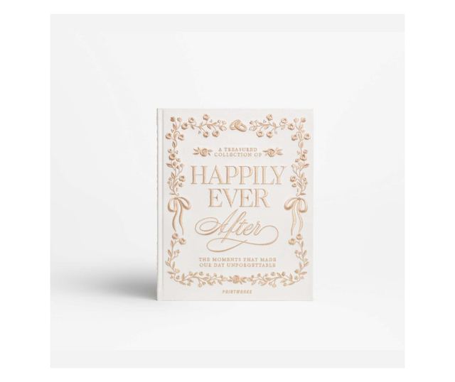 Hímzett fotóalbum, 60 fényképhez 10 x 15 cm, Printworks, Happily Ever After, bézs/arany