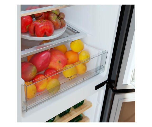 Side-by-side hűtőszekrény borhűtővel, Cecotec, Bolero CoolMarket, 529 liter, fekete