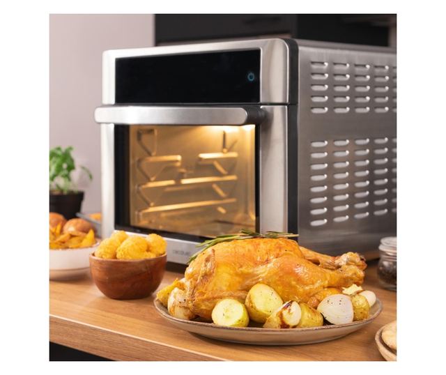 Cecotec Bake&Fry konvekciós elektromos sütő, 30 liter, állítható hőmérséklet max. 230°C, 9 előre beállított program, 3 tálcapozí