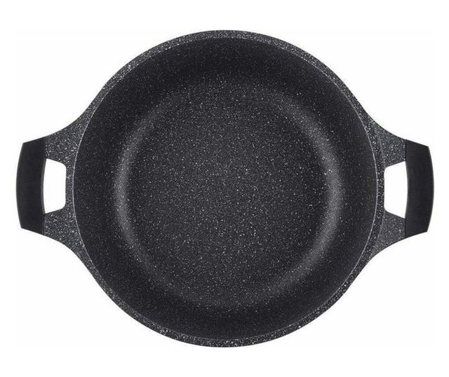 Royalty Line RL-BS30ML mélyfazék, 30 cm, 7 l, márvány tapadásmentes bevonat, üvegfedél, PFOA-mentes, indukciós, fekete