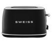 Retro S Kenyérpirító, Sweiss, 2 szeletes, Fekete