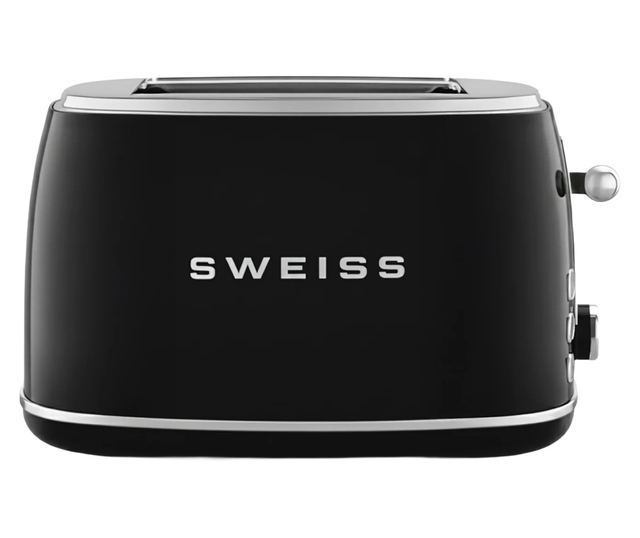 Retro S Kenyérpirító, Sweiss, 2 szeletes, Fekete