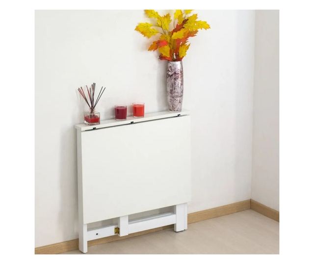 Arredamenti Italia Space Falra szerelhető lehajtható asztal, 79 x 64 cm, fehér