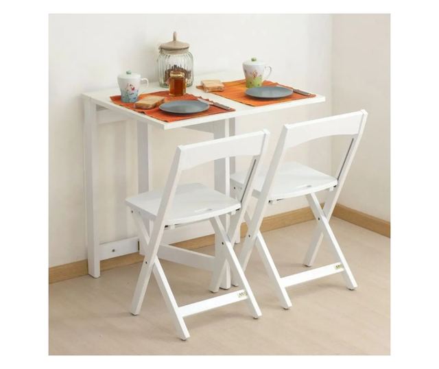 Arredamenti Italia Space Falra szerelhető lehajtható asztal, 79 x 64 cm, fehér