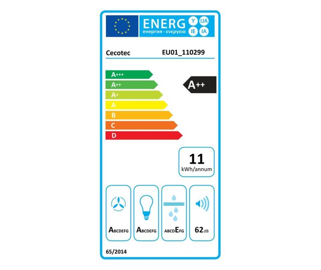 Cecotec Bolero Flux TT Fali Páraelszívó, 60 cm, A++ Osztály, 413,3 m³/h, Fekete