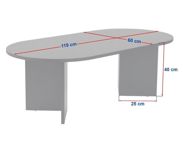 Hannah Dohányzóasztal, 100% Melamin forgácslap 18mm, 119x40x60 cm, Sable Dió