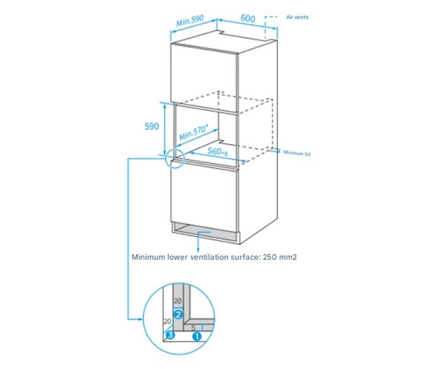 Beépíthető elektromos sütő, 70 liter, SanGiorgio, fekete/rozsdamentes acél