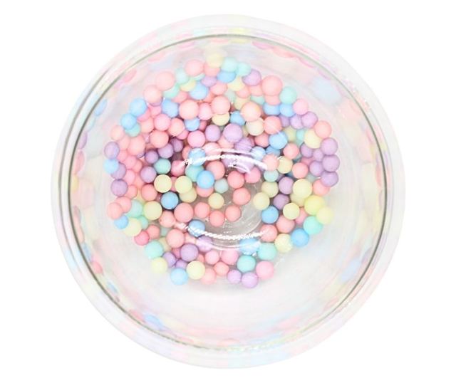 Üveg pasztell színű gyöngybetéttel, dupla falú, boroszilikát üveg, 250 ml, Aurora Bloom