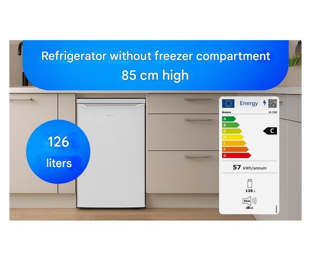 Mini hűtőszekrény, Bomann, 126 liter - Inox