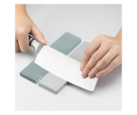 Set piatra de ascutit cutite, Hawerk, granulatie 240/1000, piatra pentru ascutire si aplatizare, durabil si eficient, 20x5x1 cm,