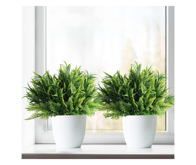 Belle Vous 6 db Műnövény, 35 x 29 cm, Páfrány és Levelek, Természetes Megjelenés, UV-álló, Műanyag, Dekorációhoz