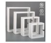 Belle Vous Fali kockapolcok, 4 db, MDF, Különböző méretek 15-30 cm, Fehér