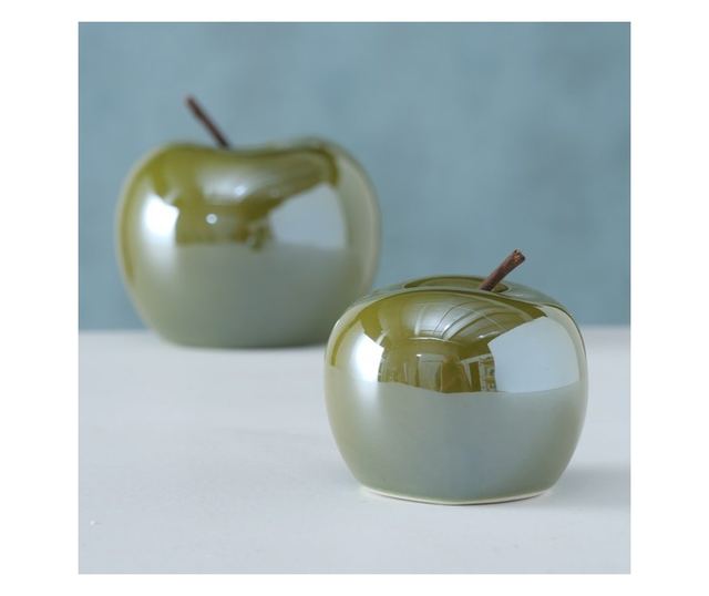 Kerámia almadísz, Perly, zöld, 9 cm