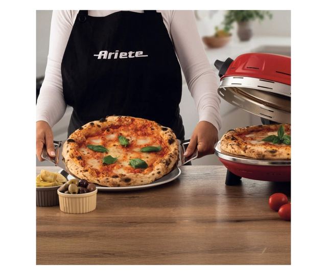 Elektromos pizzasütő Ariete "Pizzeria Gourmet" 0934/00, 1500W, 32 cm, Akár 400C, 5 szint, , Piros