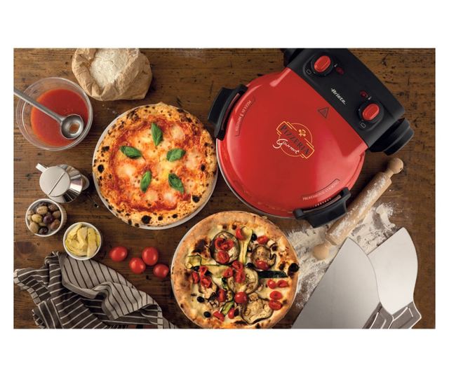 Elektromos pizzasütő Ariete "Pizzeria Gourmet" 0934/00, 1500W, 32 cm, Akár 400C, 5 szint, , Piros