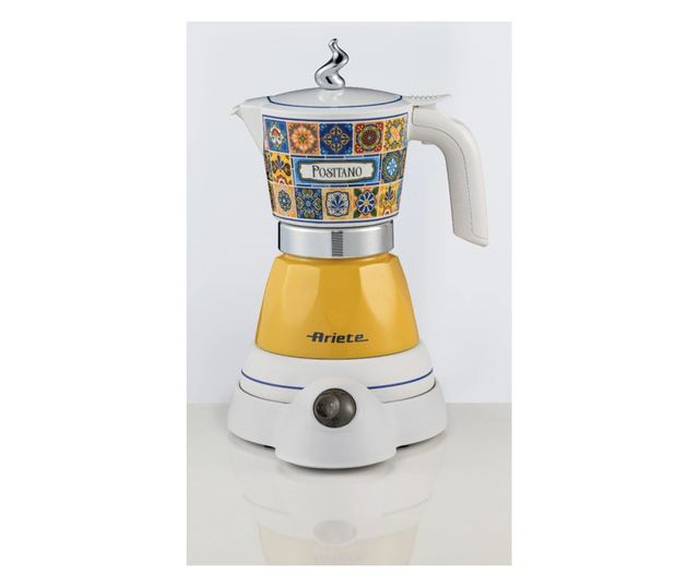 Ariete Moka Vintage Positano 1358/1P Elektromos Kávéfőző, 400W, 4 Csésze, Vezeték nélküli Használat, 360 Fokos Forgatható Talp