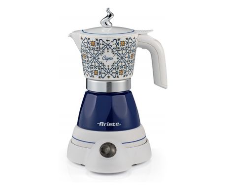 Ηλεκτρική Μπρίκι Ariete Moka Vintage Capri 1358/1C, 400W, 4 Φλιτζάνια, Ασύρματη Χρήση, Περιστρεφόμενη Βάση 360 Μοιρών, Λευκό