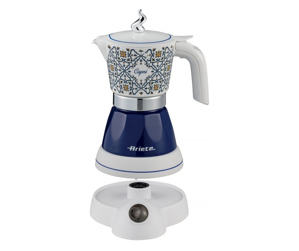 Ηλεκτρική Μπρίκι Ariete Moka Vintage Capri 1358/1C, 400W, 4 Φλιτζάνια, Ασύρματη Χρήση, Περιστρεφόμενη Βάση 360 Μοιρών, Λευκό - 2