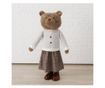 Plüssmackó kislány figura, textil, 128 cm