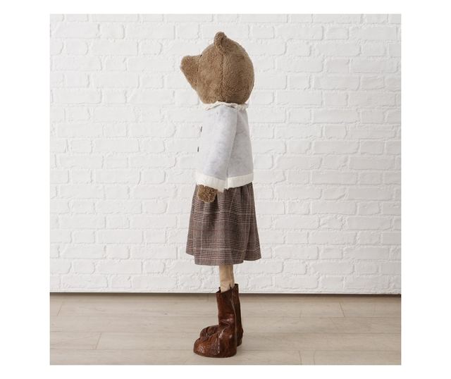 Plüssmackó kislány figura, textil, 128 cm