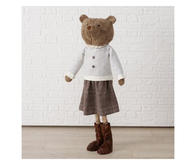 Plüssmackó kislány figura, textil, 128 cm