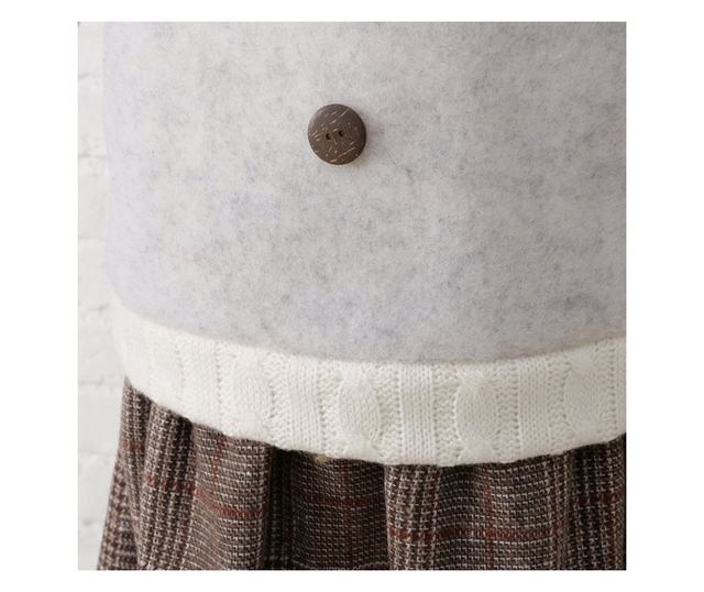 Plüssmackó kislány figura, textil, 128 cm