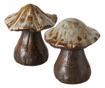 Kerámia gomba dekoráció, barna, 14x15 cm