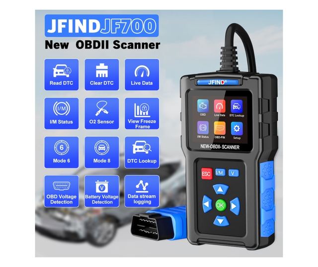 Scanner OBD2 Universal JFIND JF700, Cititor de Coduri de Eroare ale Motorului, Instrument de Diagnosticare CAN pentru Toate Vehi