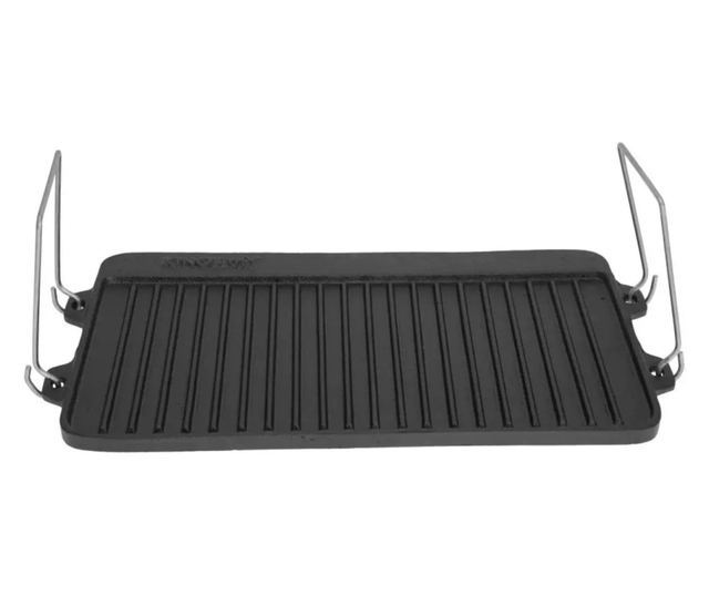 Tiszta öntöttvas grillsütő lap, fogantyúkkal, 44x24x2 cm Kinghoff KH1262