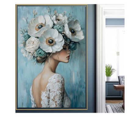 Tablou Canvas Premium, LuxCanva® G1211, Oda Feminitatii, Flori, Gradina, Spirit, Inflorit, Petale, Natura, Armonios, Azurie, Nim