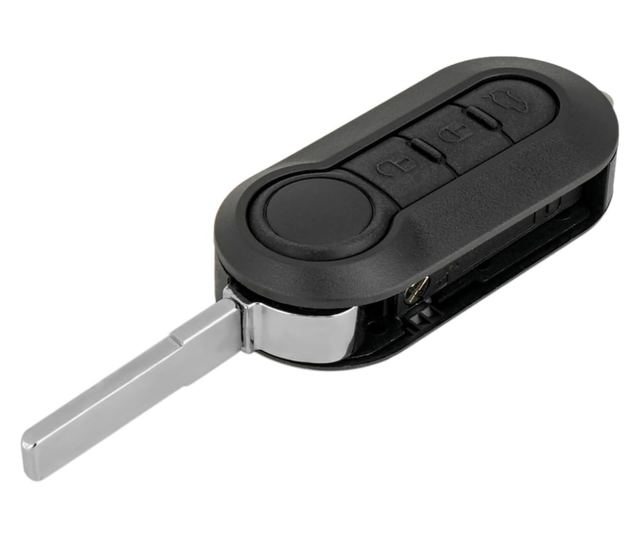 Programozható, teljes autókulcs 433MHz, 3 gomb, ID46 chip, kompatibilis a Fiat 500L, Ducato, Bravo, Iveco Daily, Peugeot Boxer m