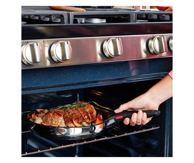 Tefal L881S504 5 részes rozsdamentes acél edénykészlet, titán tapadásmentes bevonattal, 250°C-ig sütőben használható, levehető f