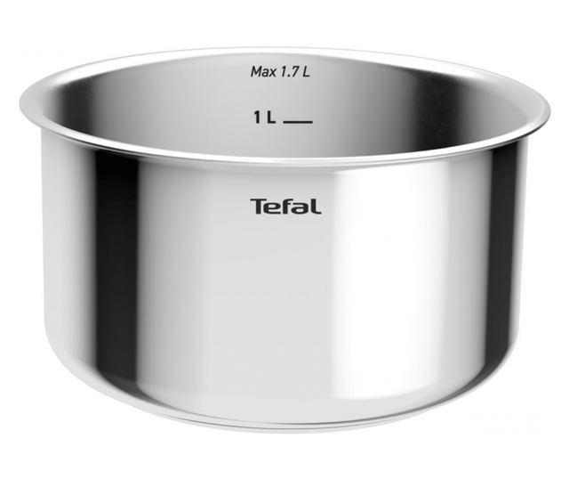 Tefal L881S504 5 részes rozsdamentes acél edénykészlet, titán tapadásmentes bevonattal, 250°C-ig sütőben használható, levehető f