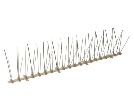 Set bandă cu țepi antipăsări cu 5 rânduri, 6 buc., plastic, 3 m