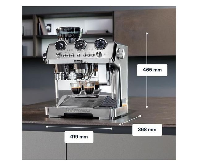 DeLonghi EC9885.M La Specialista Maestro eszpresszógép, 1450W, 19 bar, 2,5 l, 5 sebesség, 15 őrlési fokozat, Thermoblock, My Lat