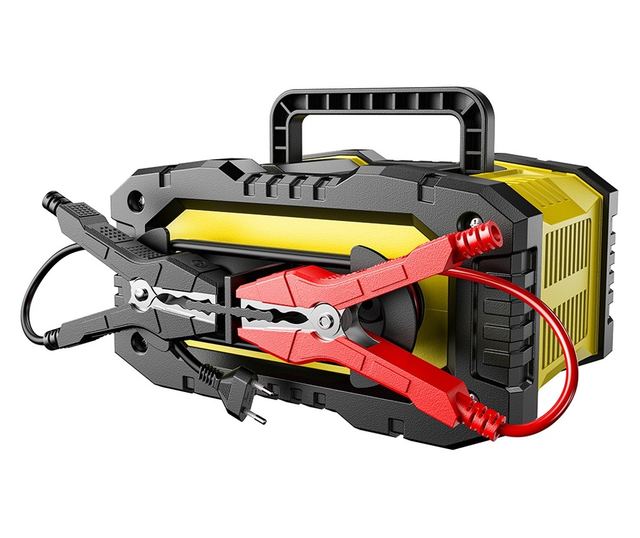 FOXSUR 12V/24V 10A digitális autós egyenirányító LED kijelzővel, 6Ah-200Ah akkumulátortöltéssel, impulzusjavító funkcióval, telj