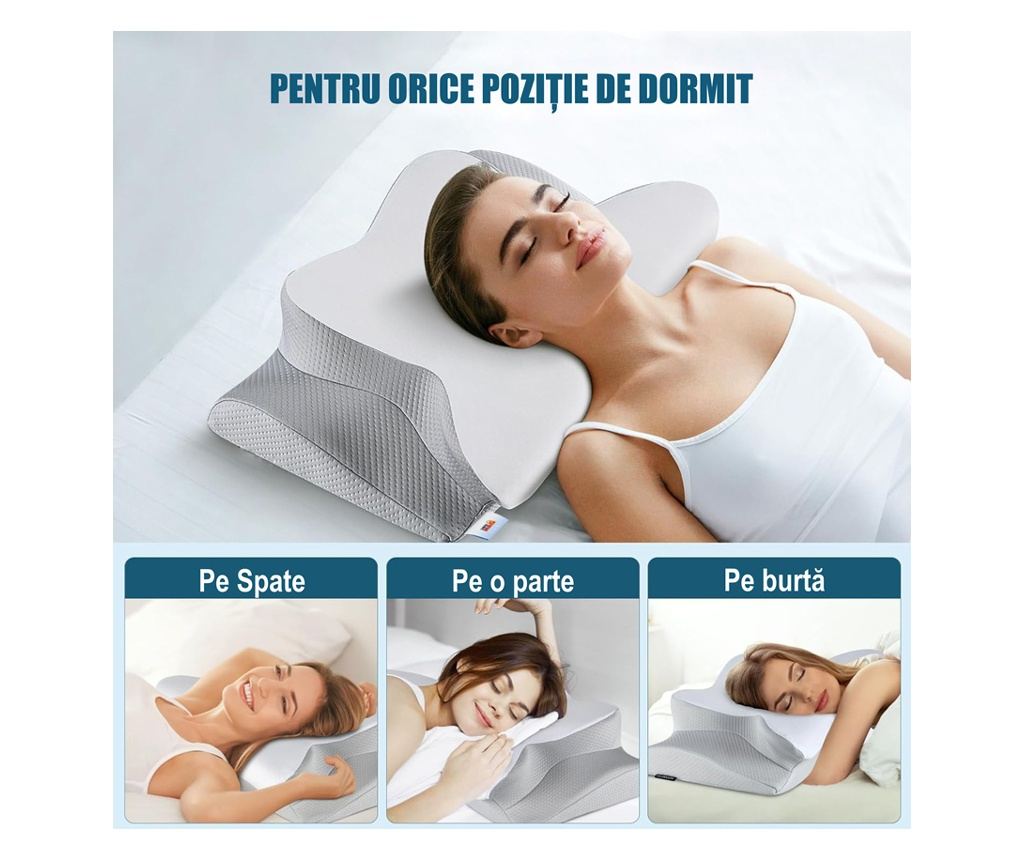 2 db Linomag® nyakpárna, memóriahab, hűsítő mosható huzattal, támasztó - 7