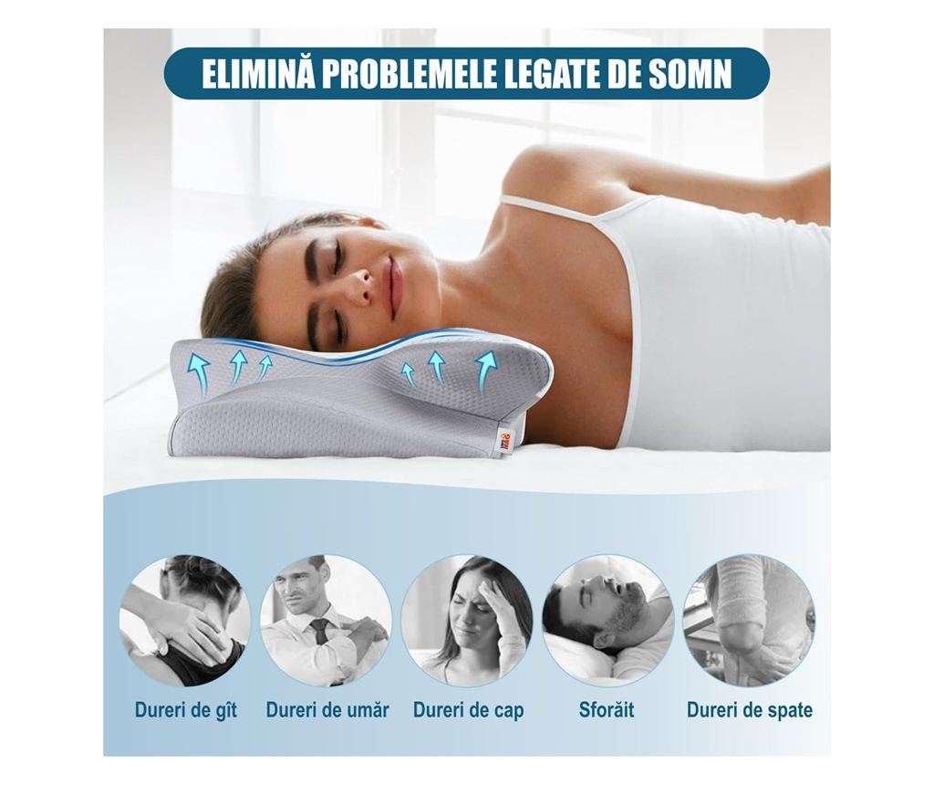 2 db Linomag® nyakpárna, memóriahab, hűsítő mosható huzattal, támasztó - 8