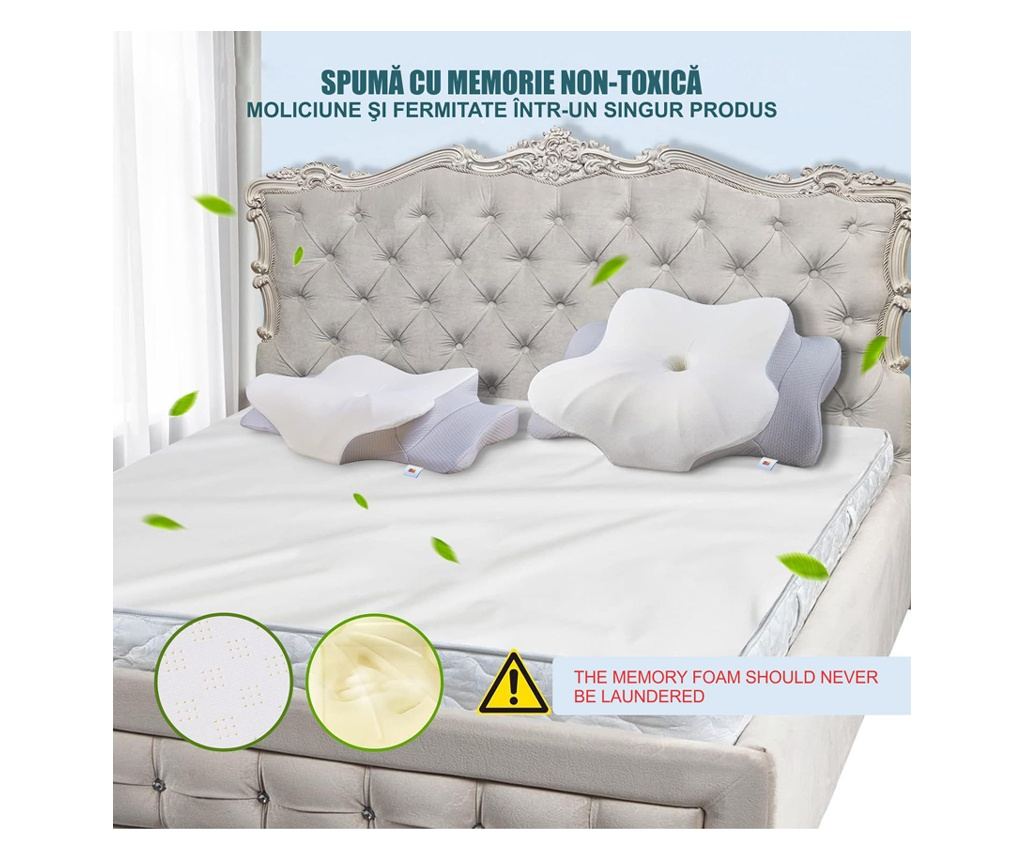 2 db Linomag® nyakpárna, memóriahab, hűsítő mosható huzattal, támasztó - 11