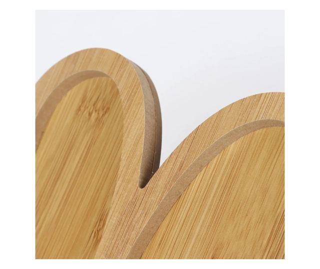 ABYZ Rusztikus Bambusz Tálka Előételekhez, 4 Kerek Rekeszes, 28 cm Átmérő, Természetes Dizájn