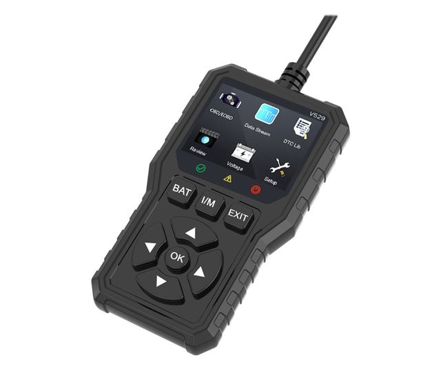 Foxsur V529 OBD2 autódiagnosztikai teszter, akkumulátorteszt, hibakód-keresés, 10 nyelv, motorkódok, O2 érzékelő, EVAP, képkocka