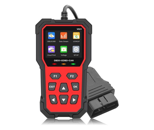 Techstar V521 többmárkás diagnosztikai teszter, OBD2 EOBD CAN szkenner, több mint 4000 hibakód kiolvasása, ARM 32 bites Cortex-M