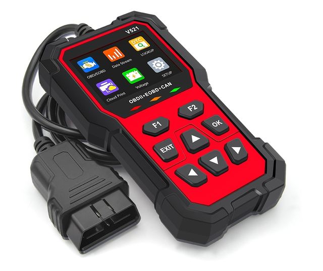 Techstar V521 többmárkás diagnosztikai teszter, OBD2 EOBD CAN szkenner, több mint 4000 hibakód kiolvasása, ARM 32 bites Cortex-M