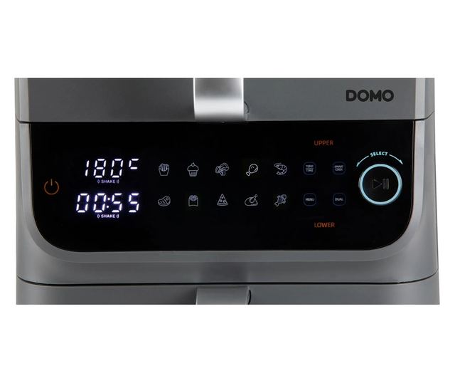 Dupla forrólevegős sütő Air Fryer XXL, 10 liter, 10 program, szürke, 42.8x40x28.3cm