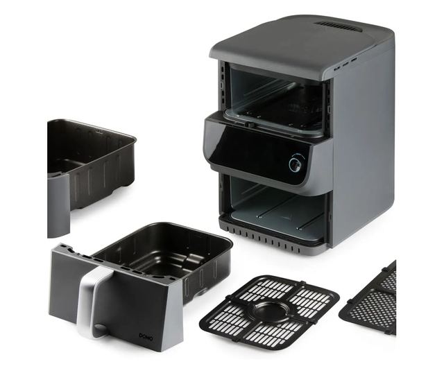 Dupla forrólevegős sütő Air Fryer XXL, 10 liter, 10 program, szürke, 42.8x40x28.3cm