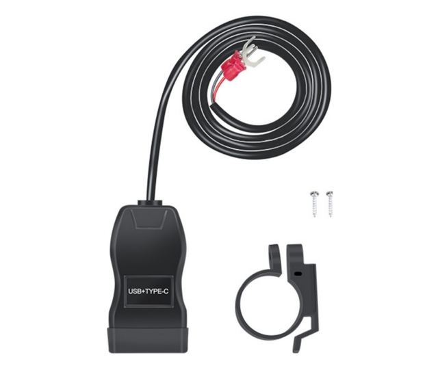 Techstar® A83PD motorkerékpár USB töltő, QC3.0 gyorstöltő USB-C és USB portok, kettős telepítés, vízállóság