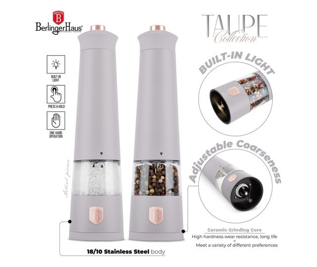 Só- és borsdaráló 2 db Taupe Berlinger Haus BH 9544
