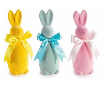 Set 3 figurine Iepurasi Paste catifea  5 x 5 x 15 H